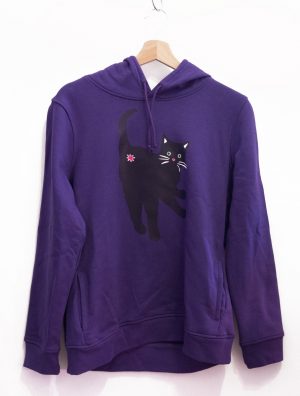 Paarse hoodie met Siepie de kat (met krent*)